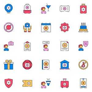 Vacation Planning Girl Trip Icons