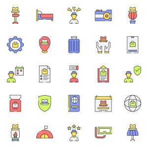 Vacation Planning Guys Trip Icons