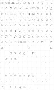 Mapa de caracteres da fonte VariShapes