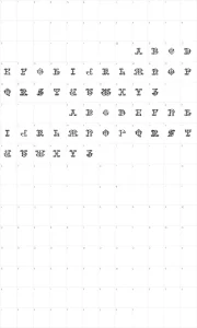 Mapa de caracteres da fonte Vaticanian Initials