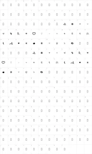 Mapa de caracteres da fonte VBdings Two