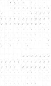 Mapa de caracteres da fonte Venettica