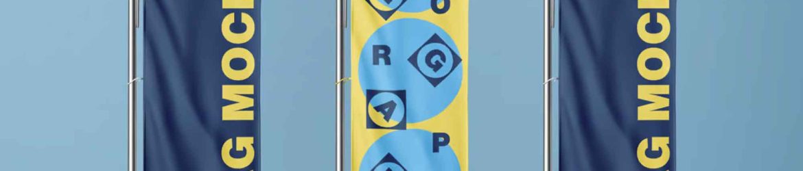 Vertical Flag Mockup