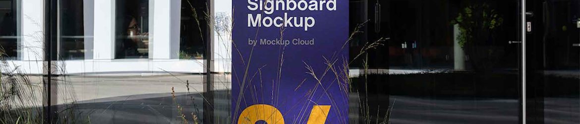 Vertical Signboard Mockup