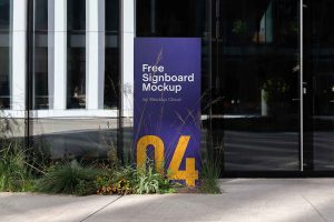 Vertical Signboard Mockup