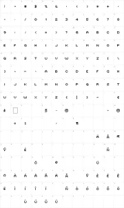 Mapa de caracteres da fonte Victor's Pixel Font