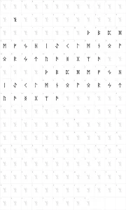Mapa de caracteres da fonte Vid's Norse
