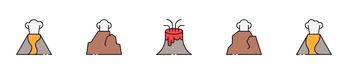 Volcano Eruption Icons