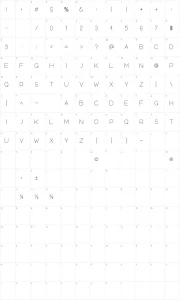 Mapa de caracteres da fonte Voodoo Eye