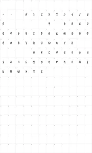 Mapa de caracteres da fonte VTC Tribal Three