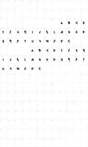 Mapa de caracteres da fonte VTKS Rude Metal