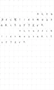 Mapa de caracteres da fonte Vtks Simplex Beauty