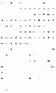 Mapa de caracteres da fonte Warner Logo Font Nine