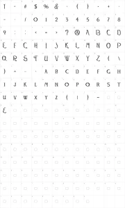 Mapa de caracteres da fonte Watson