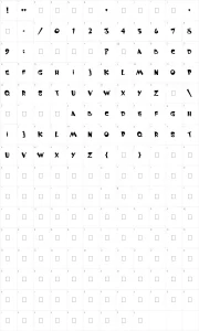 Mapa de caracteres da fonte Whimsy