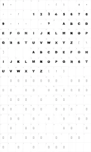Mapa de caracteres da fonte Wild Arrows