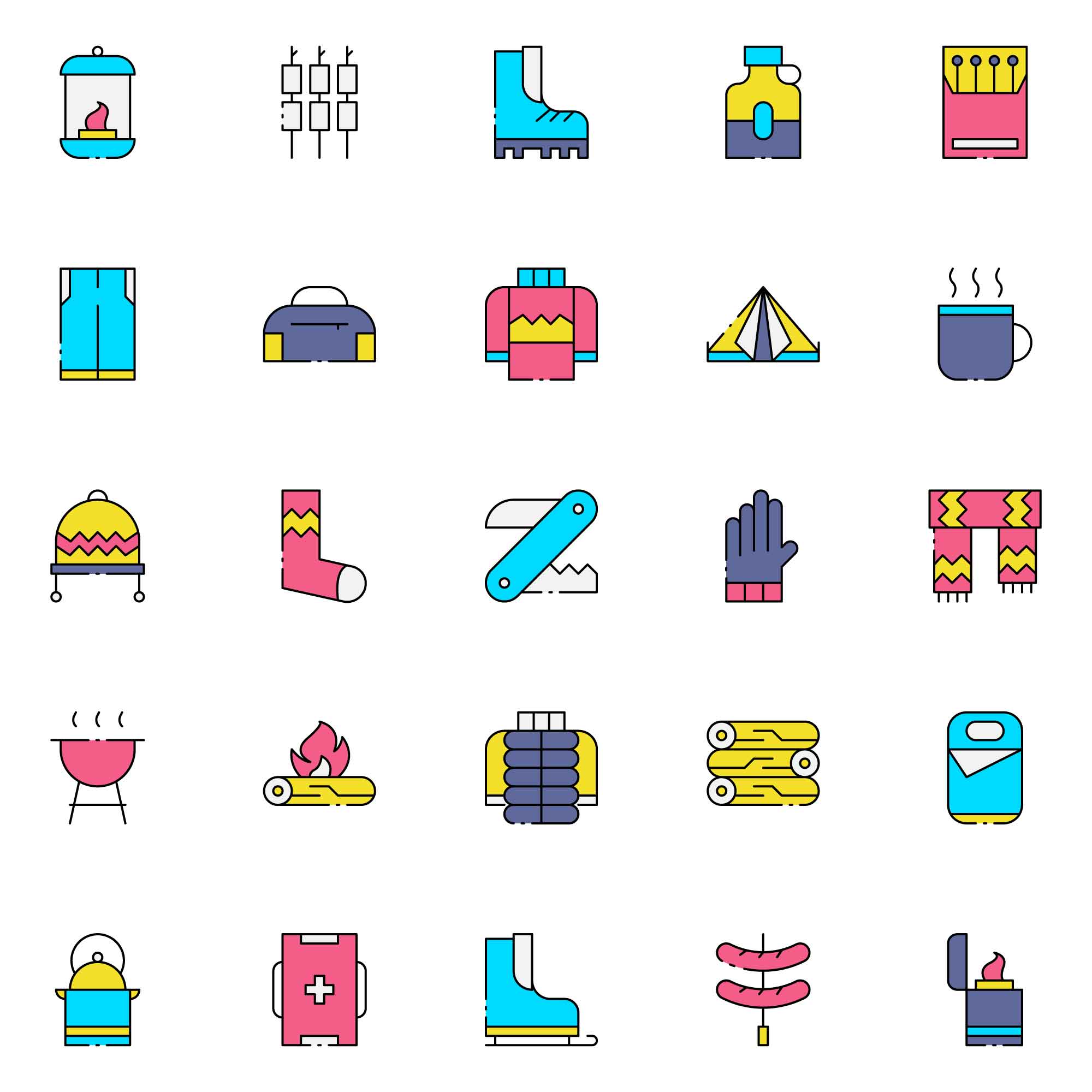 Winter Camp Icons