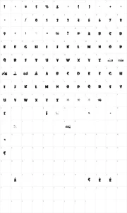 Mapa de caracteres da fonte Winter Flakes