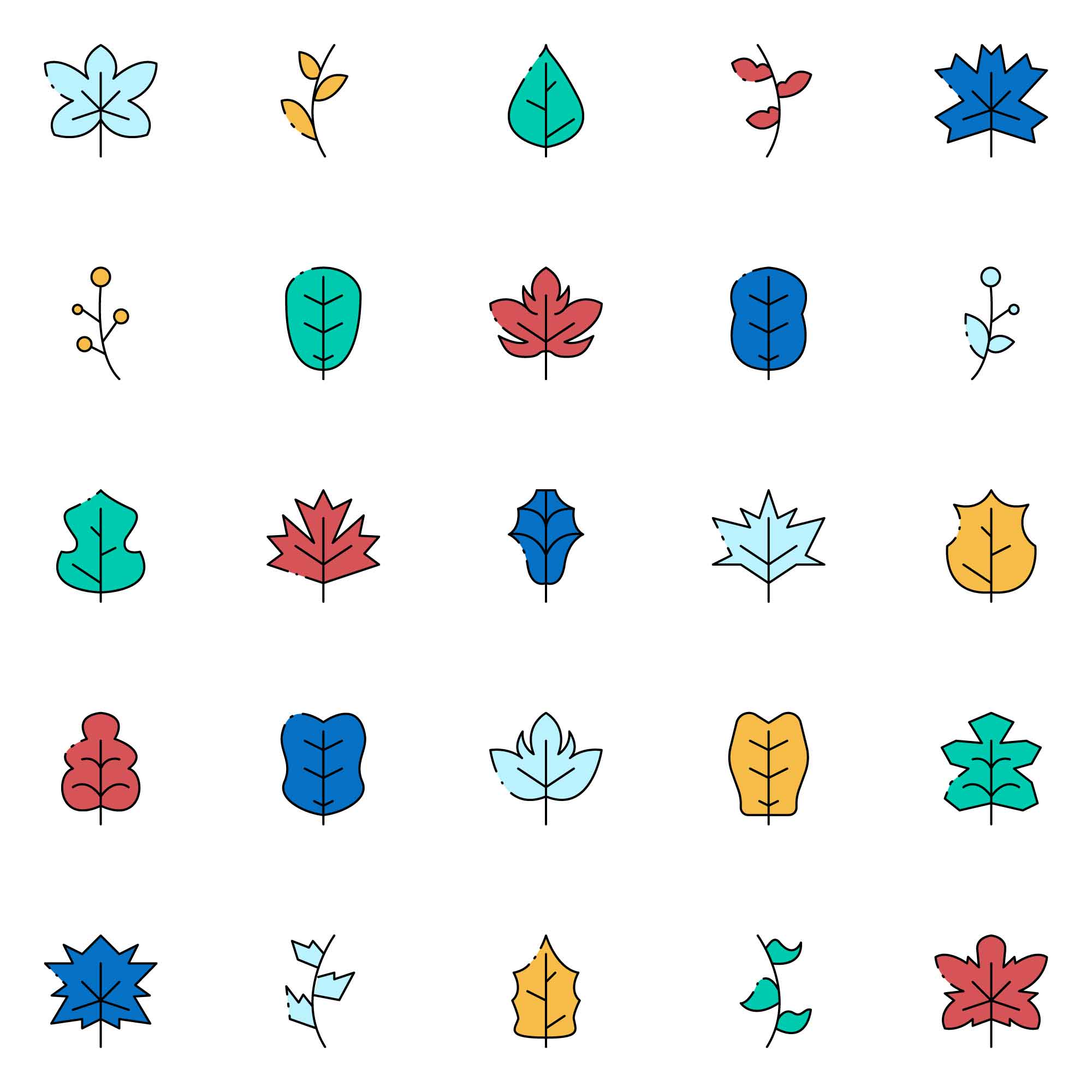 Winter Leaves Icons