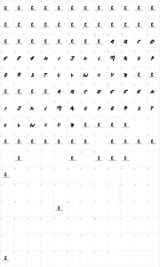 Mapa de caracteres da fonte Without Notice