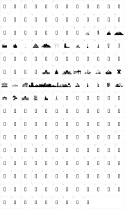 Mapa de caracteres da fonte WM Architect 1