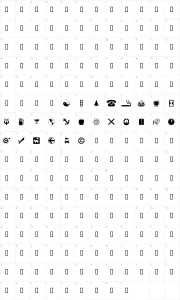 Mapa de caracteres da fonte WM Symbols
