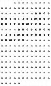 Mapa de caracteres da fonte Wood