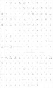 Mapa de caracteres da fonte Woodcutter Invisible