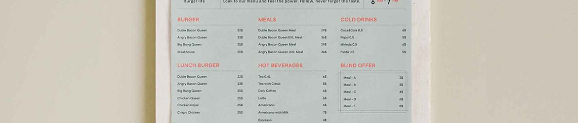 Wooden Menu Mockup