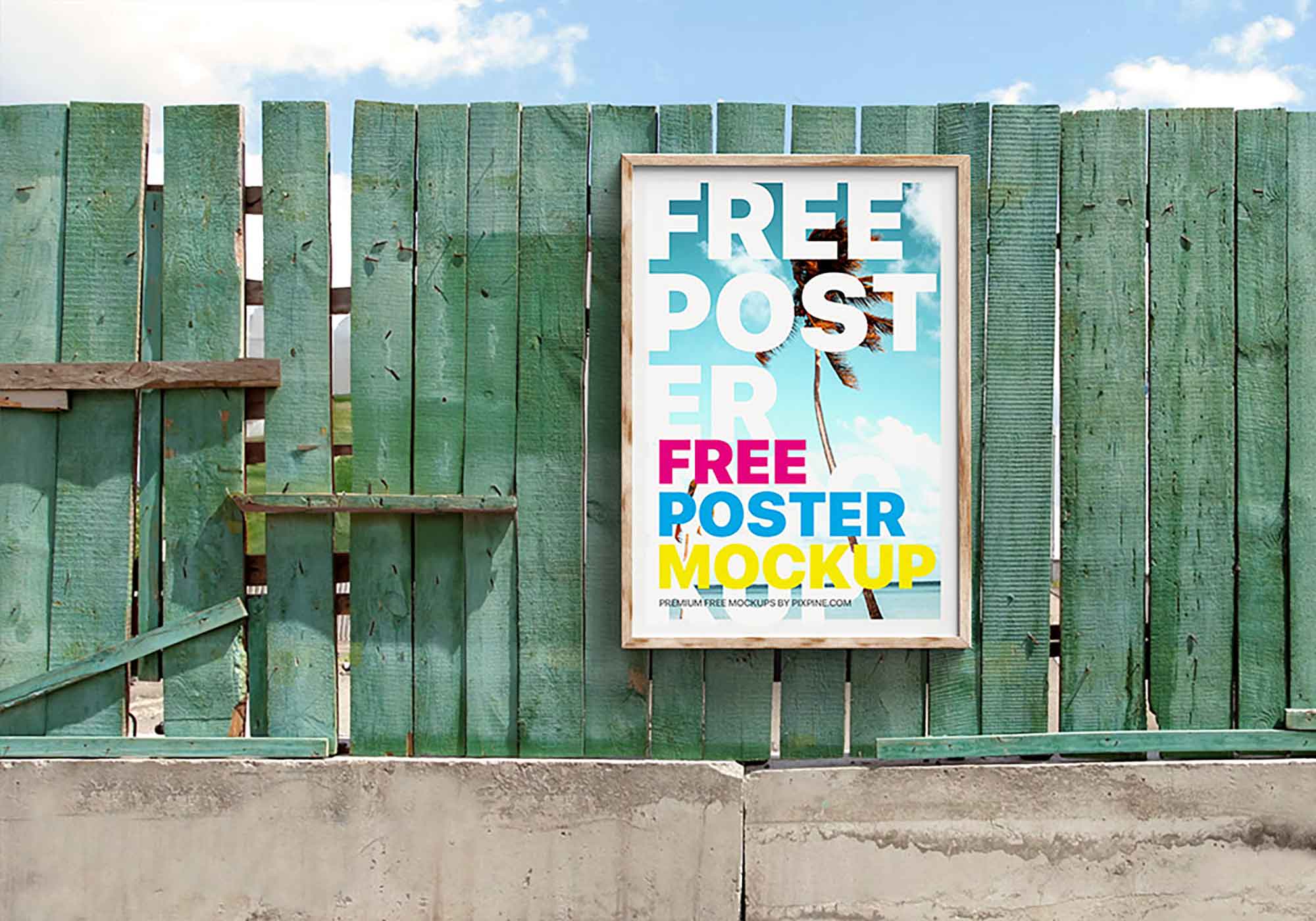 Wooden Wall Vertical Poster Mockup