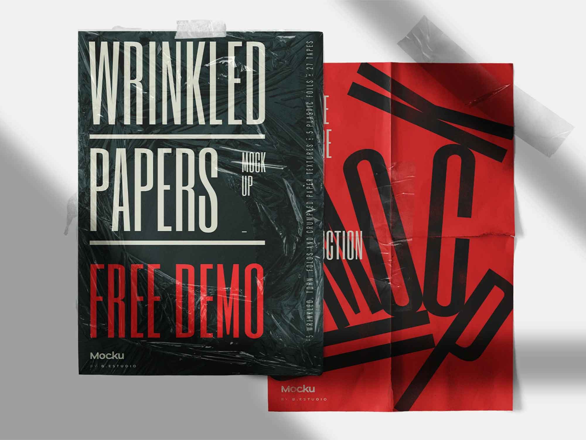Wrinkled Papers & Plastics Mockup