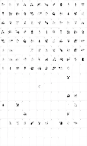 Mapa de caracteres da fonte Xmas Batzz