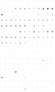 Mapa de caracteres da fonte Xmas Dings
