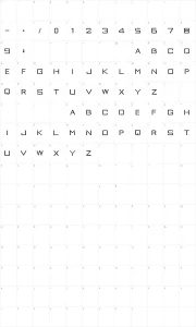 Mapa de caracteres da fonte Xperia