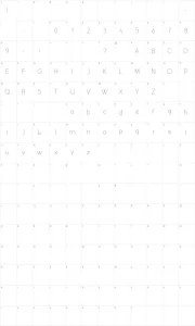Mapa de caracteres da fonte Yellow Peas