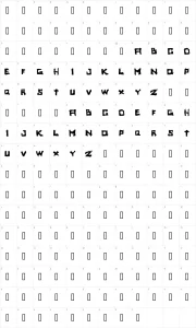 Mapa de caracteres da fonte Yoicks