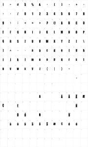 Mapa de caracteres da fonte You Are Loved