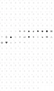 Mapa de caracteres da fonte YY Norseman Dingbats