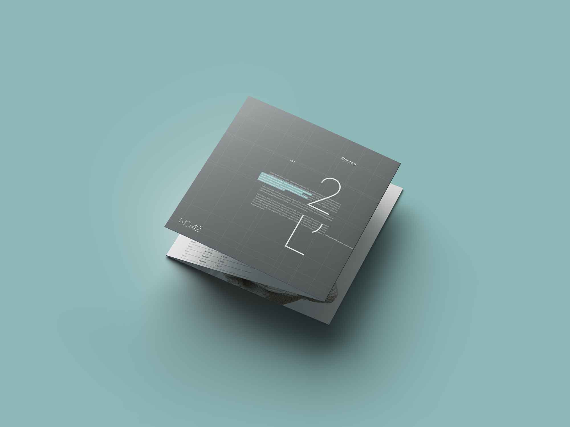 Z-Fold Square Brochure Mockup