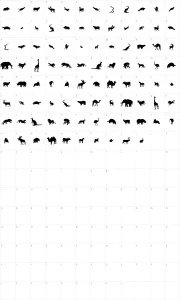 Mapa de caracteres da fonte Zoologic