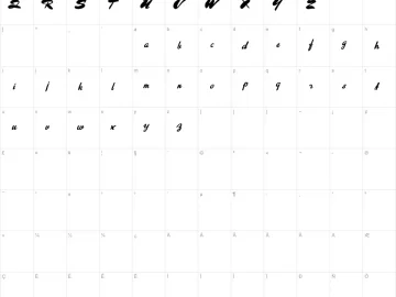 Mapa de caracteres da fonte About Sweet Memories