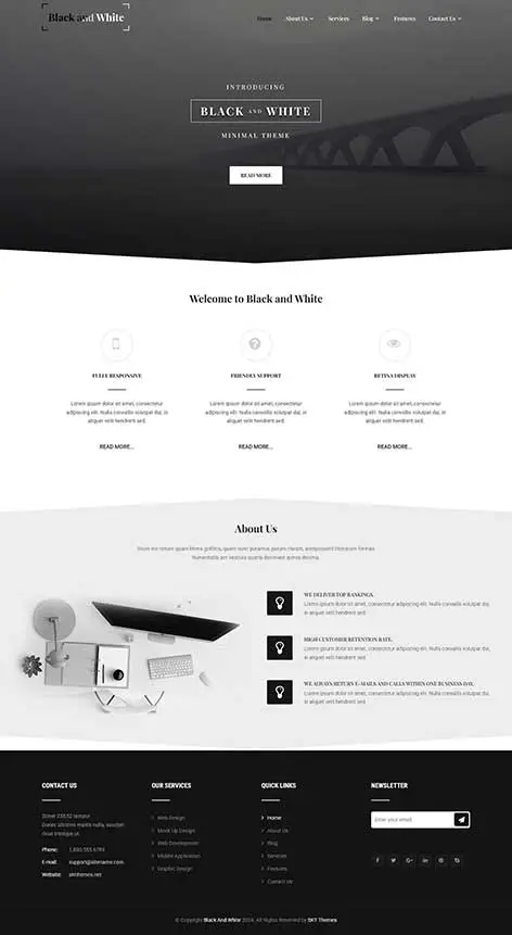 Black & White Lite - Free Black and White Website Template