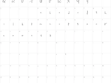 Mapa de caracteres da fonte Broken Kiss