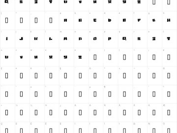Mapa de caracteres da fonte Copycut