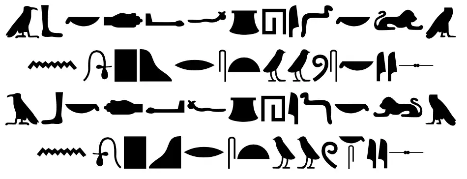Egyptian Hieroglyphs Silhouette
