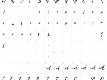 Mapa de caracteres da fonte Follow Me