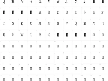 Mapa de caracteres da fonte Free Monogram