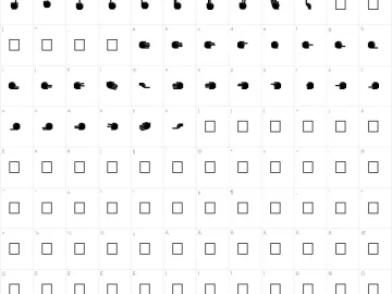 Mapa de caracteres da fonte Handyfont