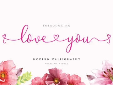 Loveyou – Romantic Font – Fonte Grátis Loveyou - Romantic Font