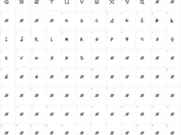 Mapa de caracteres da fonte Mad Skilz